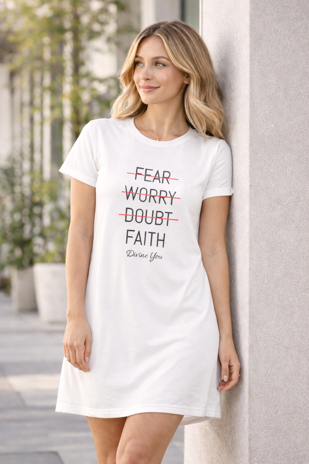 Faith Over Fear T-Shirt Dress