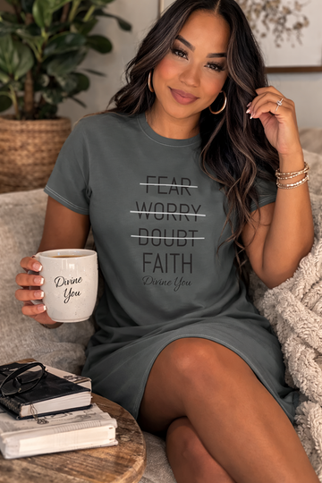 Faith Over Fear T-Shirt Dress